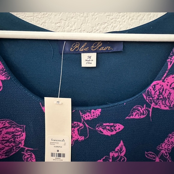 NWT Francesca’s Blue Rain Mini bell sleeve dress - Picture 4 of 5